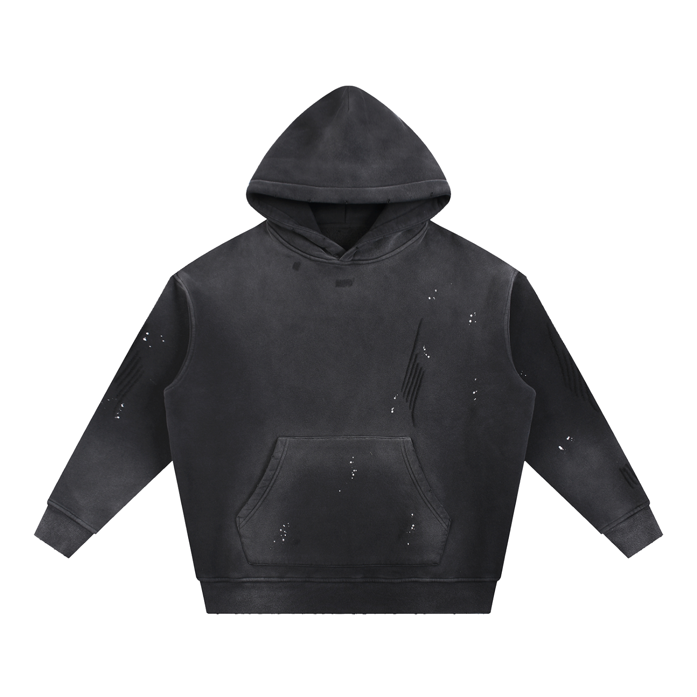 STEELVORA Nocturne — Vintage Washed Frayed Fleece Hoodie | Elegant Moonlit After-Hours Streetwear Hoodie