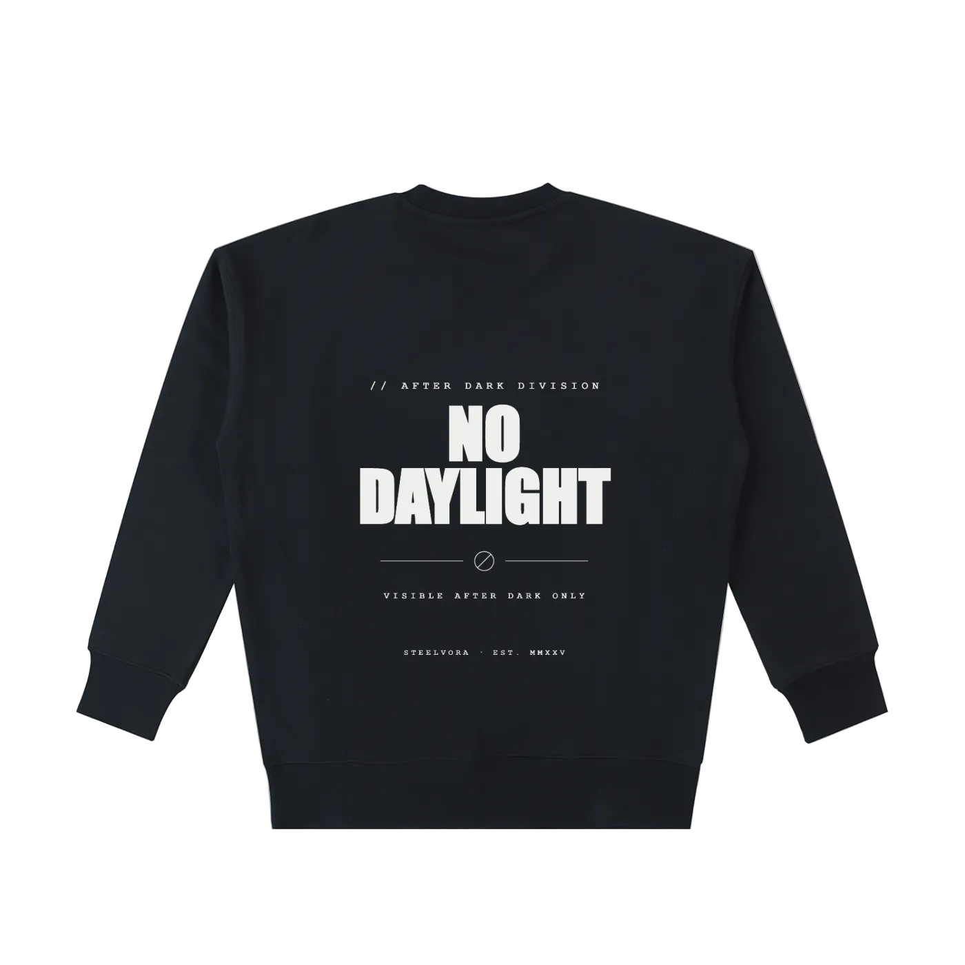No Daylight — Essential Heavyweight Cotton Sweatshirt | Minimal Late-Night Streetwear Crewneck