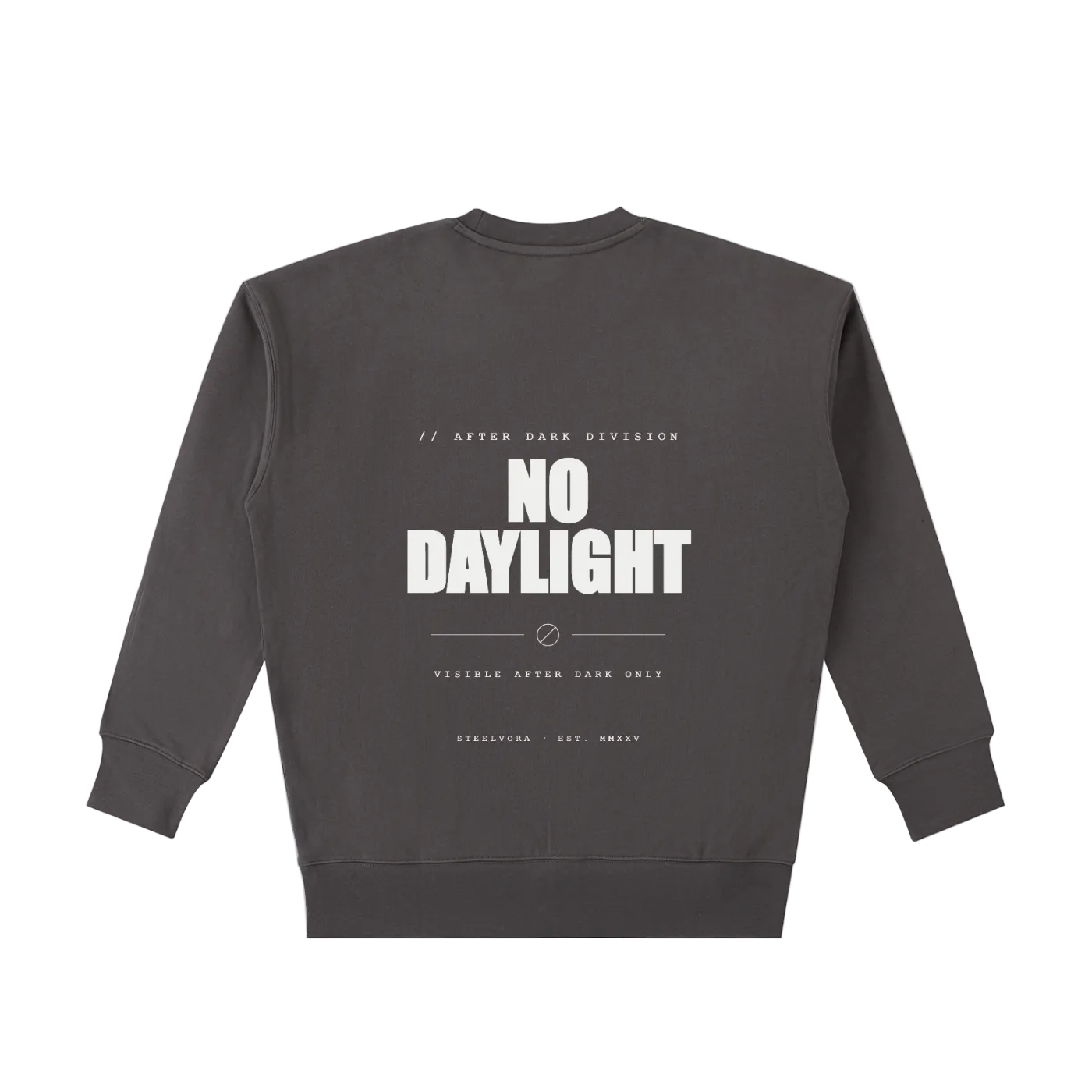No Daylight — Essential Heavyweight Cotton Sweatshirt | Minimal Late-Night Streetwear Crewneck
