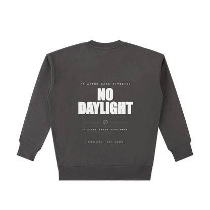 No Daylight — Essential Heavyweight Cotton Sweatshirt | Minimal Late-Night Streetwear Crewneck