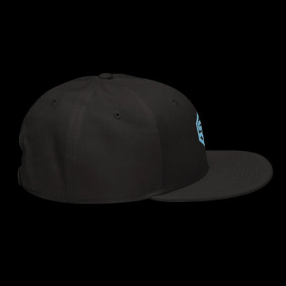 Orbital Snapback — Cyan SV Embroidered Black Cap | Wireframe Techwear Streetwear Hat
